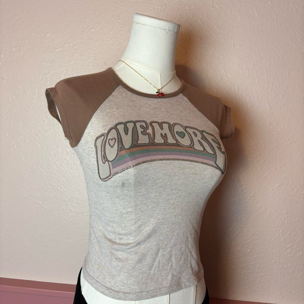 y2k babytee xs brown gray garanimals youth size 5T fits xs women kidcore - Picture 2 of 8